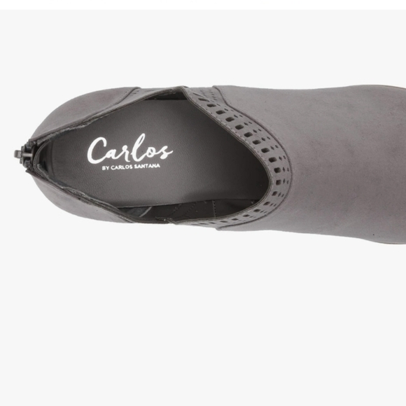 Carlos by Carlos Santana The Marteen Laser Cut Ankle Bootie Gray Suede Size 7 - Picture 4 of 10